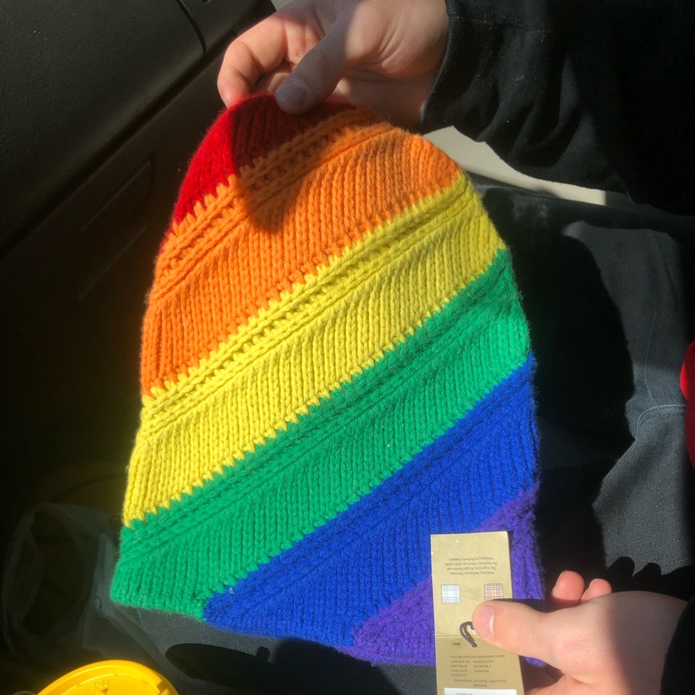 Rainbow Burberry beanie
